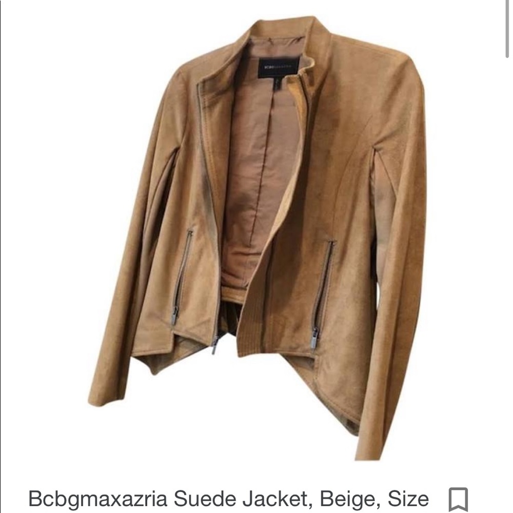 Bcbgmaxazria Suede Jacket, Beige
